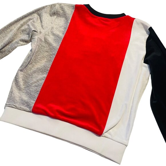 Fila Peloton Color Block Soft Velour Sweatshirt Women Size L Red Black White - Picture 5 of 12